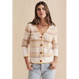NWT Faherty Homeland Linen Cotton Cardigan in Dragonfly Path, Size XL